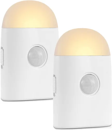 Miniatura 9 de Luz nocturna LED con sensor de movimiento, luz blanca cálida regulable recargable y gancho 2 modes: motion sensor & steady light,3 dimmable