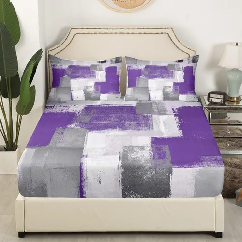 Miniatura 20 de Erosebridal Juego de sábanas de color negro con diseño de grunge azul, juego de sábanas abstractas de acuarela degradada, tamaño individual, teñido