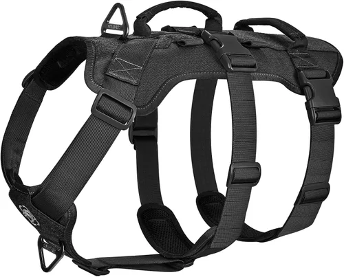 OneTigris Arnés para perro a prueba de escape, arnés para perro sin tirones con asas, arnés táctico multiusos para perros grandes, uso diario,