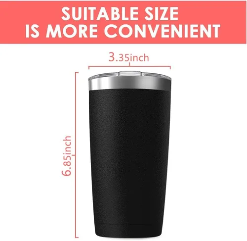 Miniatura 3 de Vaso de viaje de 20 oz, aislado al vacío, con tapa, de acero inoxidable, doble pared, taza a granel para el hogar, la oficina, al aire libre, apto