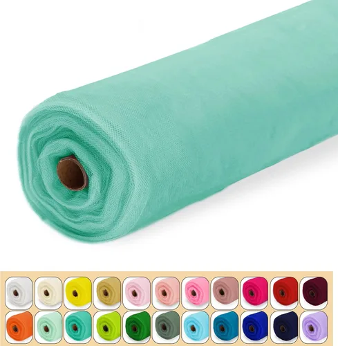 Miniatura 35 de Rollo de tela de tul, 54 pulgadas x 10 yardas (30 pies) de tul para decoración de boda, tutú de fiesta, telón de fondo, baby shower, faldas de mesa