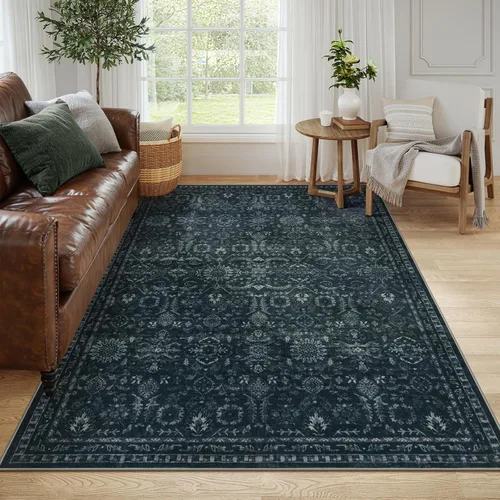 Miniatura 11 de Alfombras Lahome de color verde oscuro para pasillo de 2x10, alfombra lavable resistente a manchas para cocina de 10 pies, alfombra antideslizante