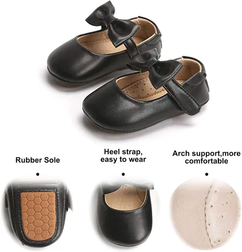 Miniatura 4 de Felix & Flora Zapatos de bebé de suela suave - Zapatos de bebé para caminar, mocasines, suela de goma, zapatos de cuna