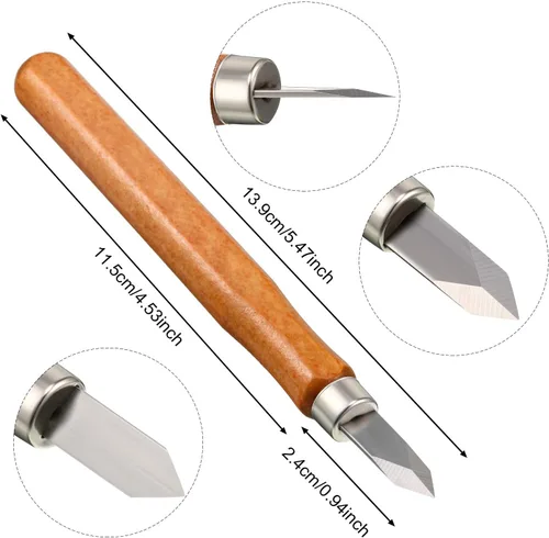 Miniatura 2 de Mudder Cuchillo de marcado para carpintería, cuchillo de marcado de hoja fina, doble bisel de doble bisel, cortador de golpe endurecido de acero