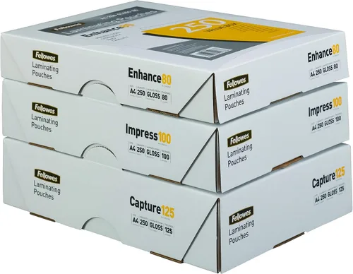 Miniatura 3 de Fellowes Bolsas de laminación A4, brillo, 160 micras (2 x 80 micrones), paquete de 250
