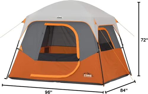 Miniatura 8 de CORE Tienda de campaña para camping familiar Tienda de campaña portátil para 4 personas y 6 personas con bolsa de transporte para acampar al aire