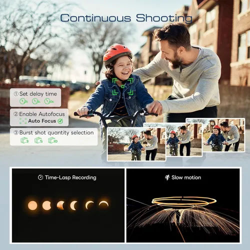 Miniatura 4 de Cámaras digitales para fotografía con control WiFi y aplicación, cámara de vlogging Ture 4K y 48MP para YouTube, compacta, enfoque automático de Rosa