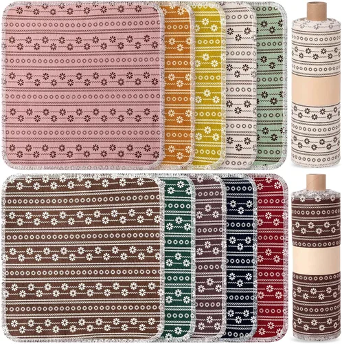 Miniatura 33 de Redbaker 50 piezas de toallas de papel reutilizables, paños de algodón reutilizables sin papel, toallas de papel absorbentes lavables para inodoro