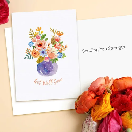 Miniatura 5 de Sweetzer & Orange Tarjetas de recuperación a granel con sobres, paquete de 24 hojas de recupérate pronto. Tarjetas de felicitación gruesas de 300