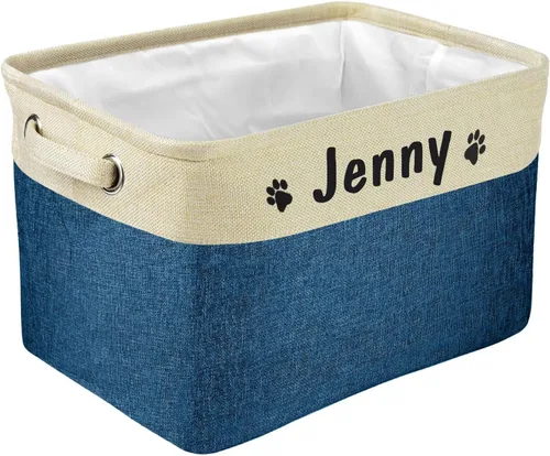Miniatura 22 de PET ARTIST - Cesta plegable de almacenamiento de juguetes con nombre personalizado de la mascota - Organizador de caja rectangular para juguetes