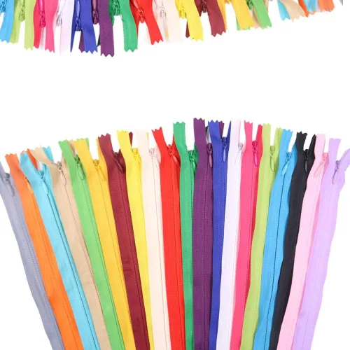Renashed 45 cremalleras invisibles de nailon mixto de 21.5 pulgadas para costura, costura, artesanía, 20 colores (mezcla de colores)