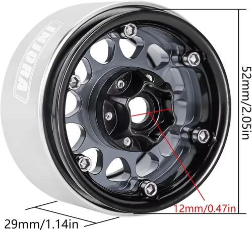 Miniatura 3 de INJORA 1.9 Beadlock Wheel Deep Dish Negative Offset de 10.4mm con llanta de rueda para 1/10 RC Crawler Auto Axial SCX10 90046 AXI03007 TRX4 VS4-10