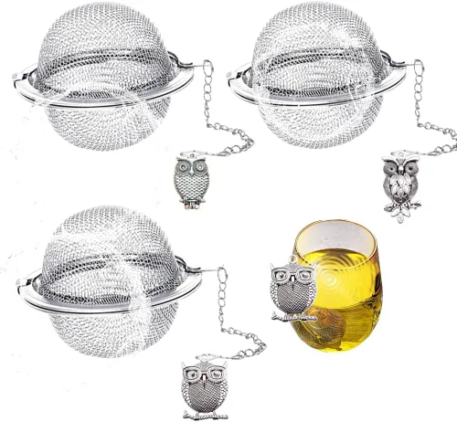 Miniatura 8 de Infusores de té para té suelto, 3 juegos de infusor de té de hojas sueltas, té más empinado, bola de acero inoxidable, filtros de filtro de té