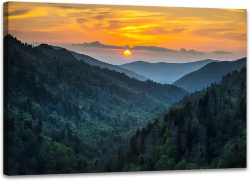 Miniatura 7 de SKASNFAI Arte de Pared en Lienzo del Parque Nacional, Pintura de Paisaje Natural de Montaña, Arte Enmarcado para Decoración del Hogar, para Sala
