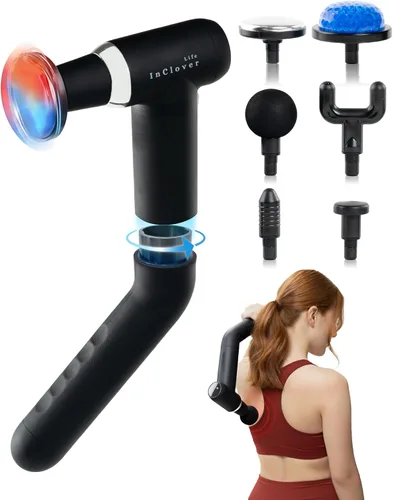 Miniatura 9 de Pistola de masaje InClover Life con mango extraíble para masaje muscular de tejido profundo – masajeador manual de percusión con calor para espalda