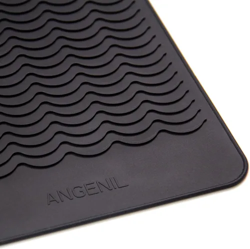 Miniatura 2 de ANGENIL Alfombrilla de Silicona Grande Resistente al Calor Manga Almohadilla para Alisador de Cabello Rizadores Herramientas de Peinado, Alfombrilla