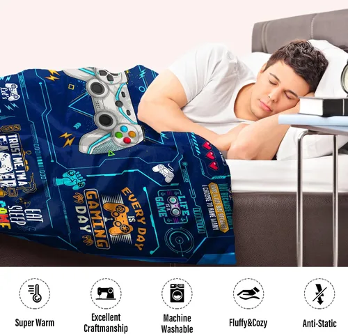 Miniatura 3 de Manta de juegos para niños y niñas - Manta suave de juego para decoración de habitación de jugadores