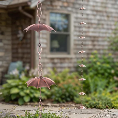Cadena de lluvia decorativa de 6 pies, cadena de metal para exteriores, 72 pulgadas, para aleros de casa, jardín y hogar, cadenas de lluvia con