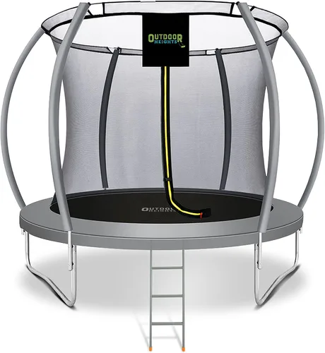 Trampolín de 15 pies con red de recinto, trampolín para exteriores con red de seguridad para niños con escalera, trampolín para patio trasero de 6