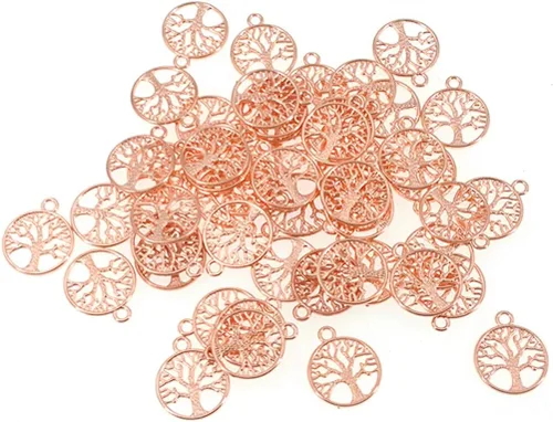 Miniatura 6 de ALIMITOPIA 50 dijes de árbol de la vida de aleación para manualidades, pulseras, collares, joyas, accesorios