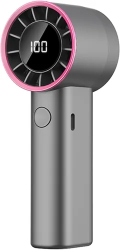 Miniatura 12 de Ventilador de mano portátil, mini ventilador personal ajustable de 100 velocidades, funciona con batería recargable USB-C de 3000 mAh, pantalla Beige