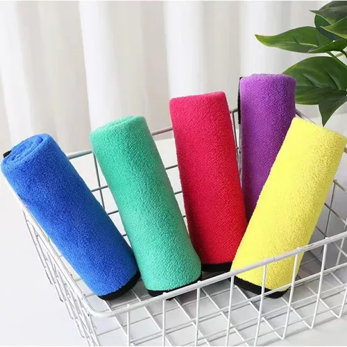 Miniatura 7 de Paquete de 10 toallas de microfibra premium de terciopelo coral para lavado y detallado de automóviles, limpieza del hogar, ultrasuaves