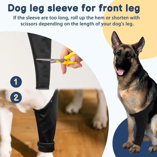 Miniatura 5 de BARKLESS Traje de recuperación para perros para pierna delantera después de la cirugía, manga transpirable para pierna delantera de perro