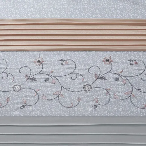 Miniatura 8 de Madison Park Cortina de ducha de tela Serene Flora, cortinas de ducha bordadas de transición para baño, 72 x 72 pulgadas, roja Rojo