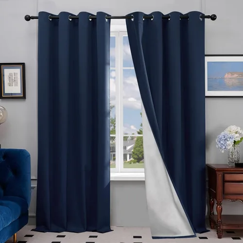 Miniatura 41 de Deconovo - Cortinas opacas para dormitorio con ojales, cortinas sólidas con aislamiento térmico, bloquean el calor, oscurecen la habitación, ahorran