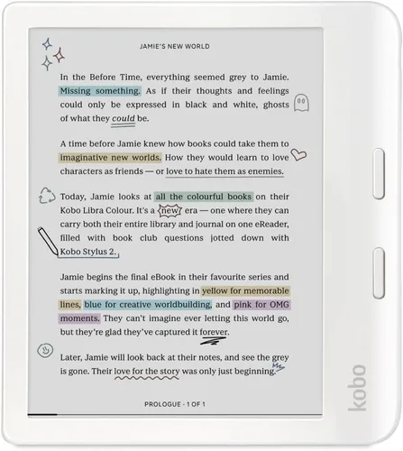 Miniatura 10 de Kobo Libra Colour eReader Pantalla Kaleido™ 3 de tinta E sin deslumbramiento de 7 pulgadas Opción de modo oscuro Audiolibros Resistente al