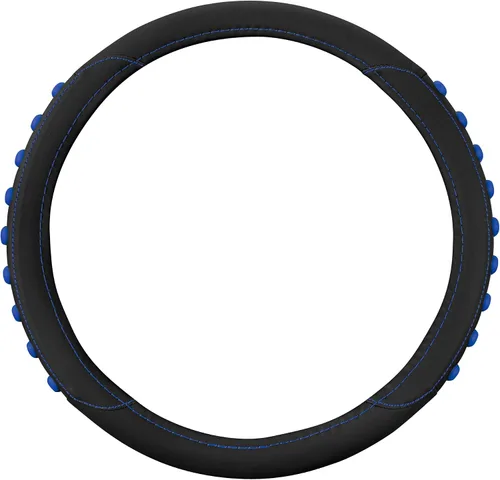 Miniatura 21 de Motor Trend GripDrive - Funda de cuero negro sintético para volante de automóvil, camión, camioneta, SUV, tamaño pequeño de 14 pulgadas, funda