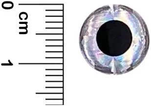 Miniatura 2 de Ojos de señuelo de pez 3D - 0.472 in de plata - 300 piezas - Artículo #844