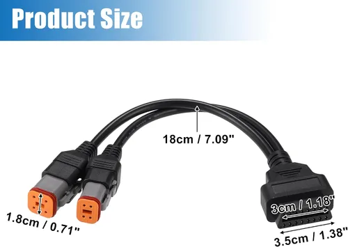 Miniatura 4 de uxcell 16 Pin a 4 Pin 6 Pin Motocicleta 2 en 1 OBD Herramienta de diagnóstico Adaptador de escáner para Harley