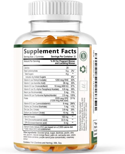 Miniatura 9 de Vitaminas prenatales para mujeres – Multivitamínico completo para el embarazo – Ácido fólico, Omega 3 DHA, colina, vitamina D – Apoyo esencial