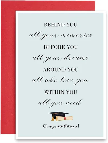 Tarjeta de graduación Sweet Felicitations para niños y amigos, tarjeta de poema graduada única, tarjeta de buena suerte para graduados