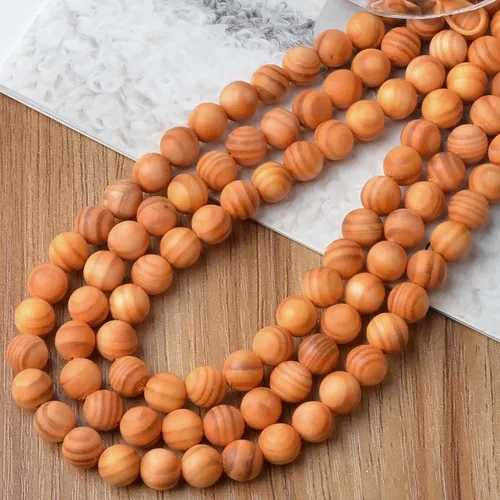 Miniatura 16 de MASSIVE BEADS - KIT de 960 cuentas de madera redondas sueltas mixtas naturales de 6 mm para hacer joyas, con hilo e agujas (12 de madera, 6 mm)