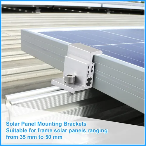 Miniatura 4 de Zhengmy Paquete de 20 abrazaderas de extremo de panel solar, soporte Z abrazaderas medias, abrazaderas de extremo de riel de aluminio, clips