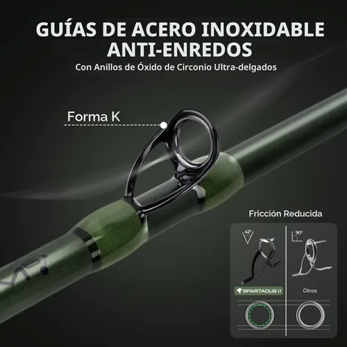 Miniatura 5 de KastKing Spartacus II Twin-Tip - Caña de pescar y carrete, combo de giro y lanzamiento, combo de cañas de pescar y carretes, blanks de grafito