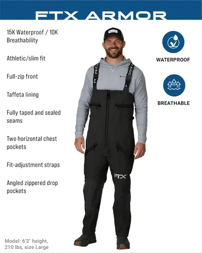 Miniatura 2 de FROGG TOGGS FTX Armor Premium - Baberos de pesca impermeables para hombre, color azul océano, talla S