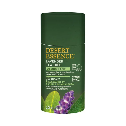 Miniatura 2 de Desert Essence Lavendar Desodorante de árbol de té – 100% libre de plástico, protección natural del olor – Sin aluminio ni parabenos con árbol de té