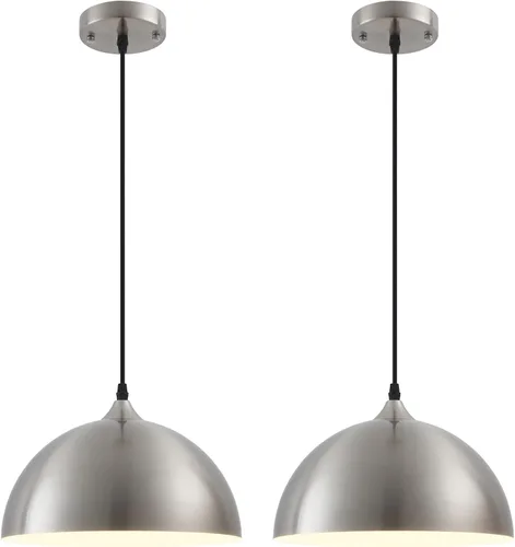 Miniatura 13 de Iluminación colgante de granja para isla de cocina, lámparas colgantes de cúpula negra y dorada, lámpara de techo colgante industrial para comedor