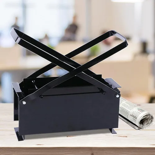 Miniatura 7 de Fabricante de briquetas de periódico, fabricante de troncos de papel de prensa, prensa de aglutinación de periódicos, prensa manual de ladrillos
