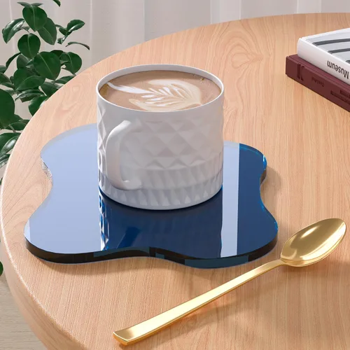 Miniatura 17 de Posavasos Decorativos de Acrílico, Posavasos Irregulares para Bar y Bebidas, Posavasos para Taza de Café con Forma de Nube Transparente, Perfecto