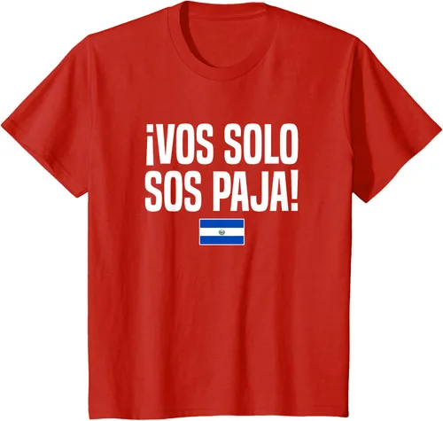 Miniatura 3 de Camiseta Vos Solo Sos Paja Salvadoran Slang Bandera de El Salvador, Negro