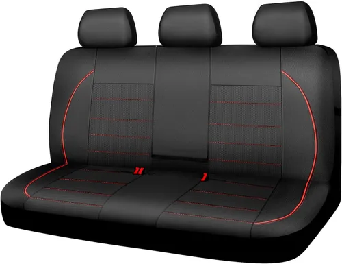 Miniatura 18 de CAR PASS Fundas de Asiento de Automóvil de Cuero Sintético con Ribetes Juego Completo, Fundas de Asiento de Cuero Transpirable Gris para Gris