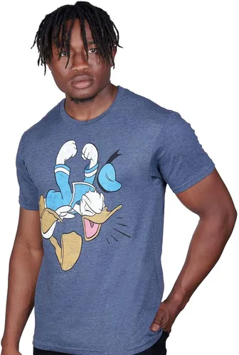 Miniatura 4 de Disney Camiseta tamaño matrimonial de Donald Duck Tantrum para hombre, Azul Patchwork