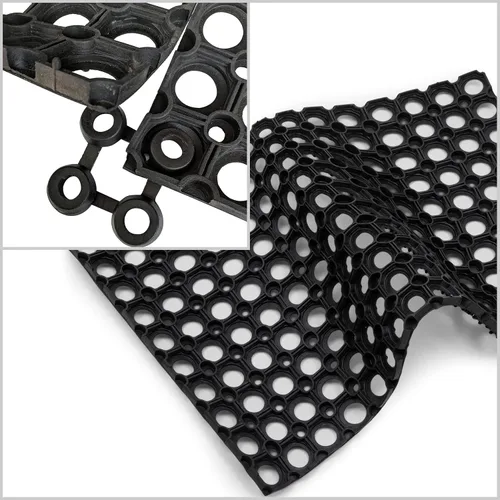Miniatura 2 de SafetyCare, Tapete para piso resistente flexible de goma con drenaje, tapete de confort antifatiga, Estilo Restaurant y Bar, 24 x 16 pulgadas.
