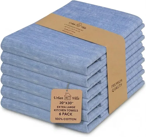Miniatura 45 de Urban Villa Toallas de cocina 100% algodón, paquete de 6, altamente absorbentes, de secado rápido, súper suaves, de primera calidad, para cocina