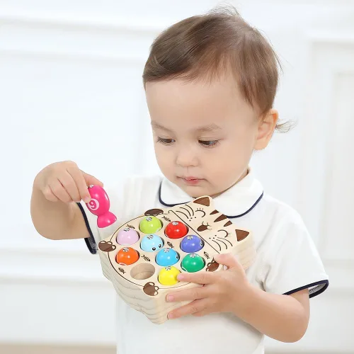 Miniatura 3 de JAUNTY Juguete Montessori de madera para niños de 1, 2, 3 años, educativa preescolar, coordinación de ojos y manos, juguete de aprendizaje
