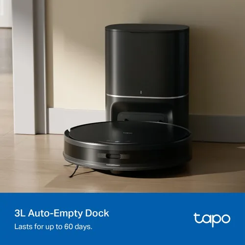 Miniatura 7 de Tapo - Robot aspirador y fregona ultradelgado con navegación inteligente LiDAR con base de autovaciado, 5300 Pa máx., tasa de recolección de polvo